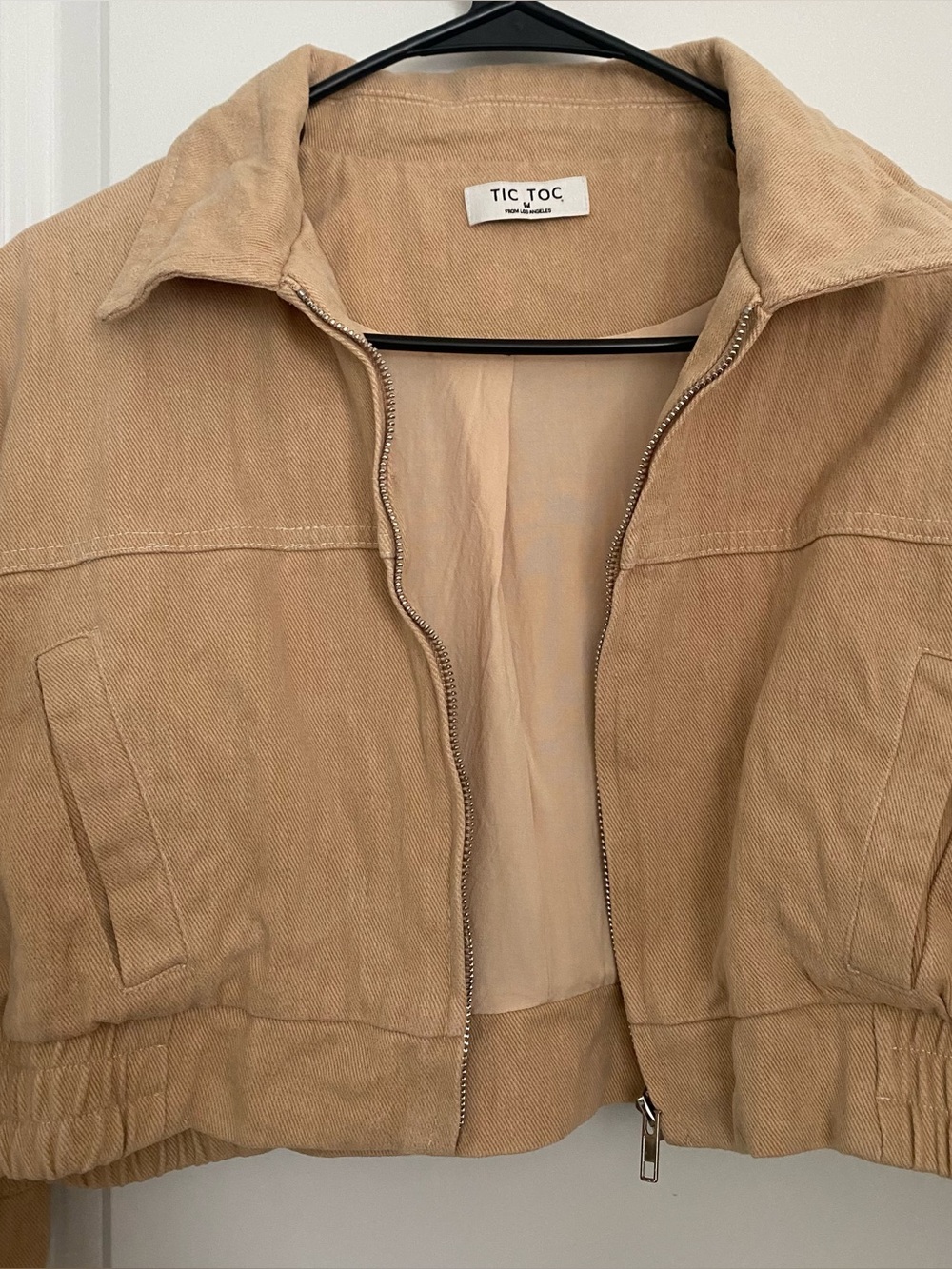 Tic Toc Women's Tan Zip-Front Jacket